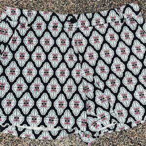 Crown & Ivy Blue and Pink Bermuda Shorts with Geometric Pattern